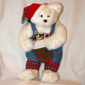 Vintage rare Santa Best White Bear Christmas Stocking Plush Cubby bears gift